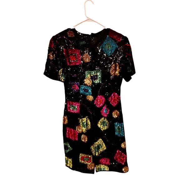 Vintage Daval Designs by Samir Suri Medium Silk Dress Black Cocktail Party - Picture 6 of 8